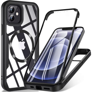 Husa pentru Apple iPhone 11 cu folie de protectie Marmalis ColorVerse 360 MagSafe Series Black 