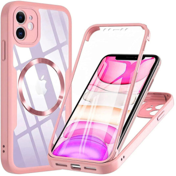 Husa pentru Apple iPhone 11 cu folie de protectie Marmalis ColorVerse 360 MagSafe Series Pink 