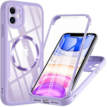 Husa pentru Apple iPhone 11 cu folie de protectie Marmalis ColorVerse 360 MagSafe Series Purple 