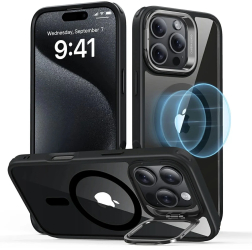 Husa pentru iPhone 16 Pro Max - ESR Classic Hybrid HaloLock Kickstand - Clear Black 
