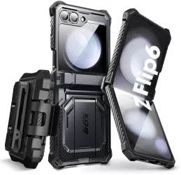Husa pentru Samsung Galaxy Z Flip6 + Folie - I-Blason Armorbox - Black 