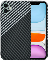 Husa Super Slim pentru iPhone 11 Marmalis Carbon FiberShell Negru/Gri 