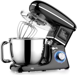 Robot de bucatarie de 1500W cu bol din otel inoxidabil de 6.2L cu ecran LED cu 6 viteze Stand Dough Mixer Masina de framantat aluat acasa 