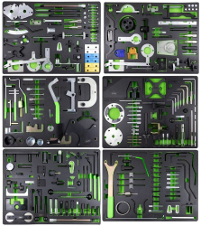 DULAP CU 7 SERTARE. VERDE. CU SET DE INSTRUMENTE PENTRU SINCRONIZARE MOTOR 