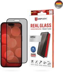 Folie pentru iPhone 16 Plus - Displex Real Glass Privacy Full Cover - Black 