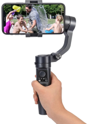 Gimbal pentru Telefon cu Trepied si Telecomanda Pliabil - Techsuit F3 - Black 