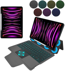 Husa cu Tastatura pentru iPad Pro 11 2018 / 2020 / 2021 / 2022 - Techsuit KeyTab Pro - Black 