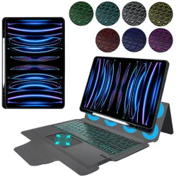Husa cu Tastatura pentru iPad Pro 12.9 2018/2020/2021/2022 / Air 13 2024 - Techsuit KeyTab Pro - Black 