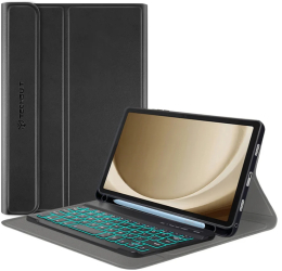 Husa cu Tastatura pentru Samsung Galaxy Tab A9 Plus - Techsuit CozyTab Case - Black 