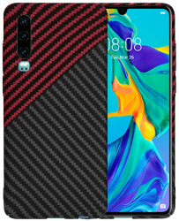 Husa pentru Huawei P30 - Techsuit Carbonite FiberShell - Red Vortex