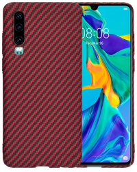 Husa pentru Huawei P30 - Techsuit Carbonite FiberShell - Red 