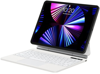 Husa pentru iPad Pro 12.9 2018/2020/2021/2022 - Baseus Brilliance Magnetic Keyboard Case Digital Display ARJK010302 - White 