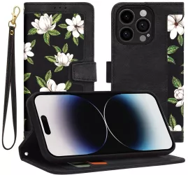 Husa pentru iPhone 14 Pro - Techsuit FlipCraft - Flowers of the Dawn 