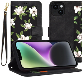 Husa pentru iPhone 14 - Techsuit FlipCraft - Flowers of the Dawn 