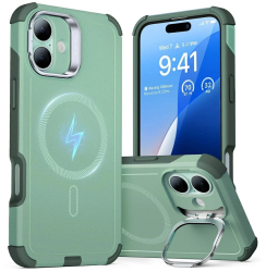 Husa pentru iPhone 16 - ESR Cyber Armor Kickstand - Green 