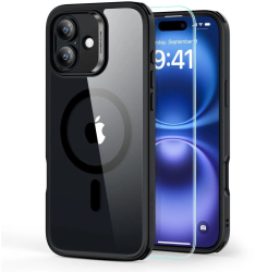 Husa pentru iPhone 16 Plus + Folie - ESR Classic Hybrid HaloLock - Clear / Black 