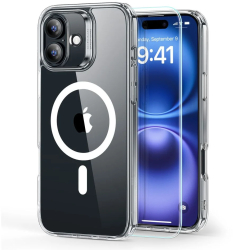 Husa pentru iPhone 16 Plus + Folie - ESR Classic Hybrid HaloLock - Clear 
