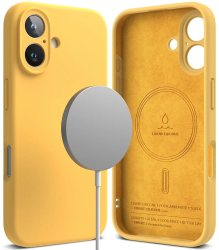 Husa pentru iPhone 16 Plus - Ringke Silicone Magnetic MagSafe - Yellow