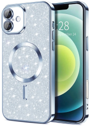 Husa pentru iPhone 16 Plus - Techsuit Luxury Glitter MagSafe - Light Blue 