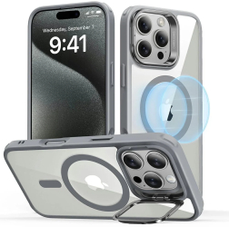 Husa pentru iPhone 16 Pro - ESR Classic Hybrid HaloLock Kickstand - Grey Clear 