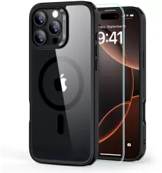 Husa pentru iPhone 16 Pro + Folie - ESR Classic Hybrid HaloLock - Clear / Black 
