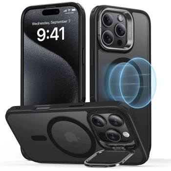 Husa pentru iPhone 16 Pro Max - ESR Classic Hybrid HaloLock Kickstand - Frosted Black 