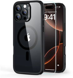 Husa pentru iPhone 16 Pro Max + Folie - ESR Classic Hybrid HaloLock - Clear / Black 