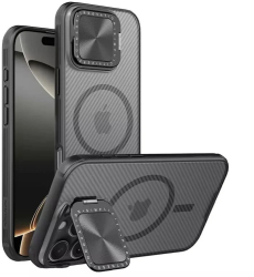 Husa pentru iPhone 16 Pro Max - Nillkin CamShield Prop Magnetic - Transparent Black 