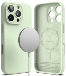 Husa pentru iPhone 16 Pro Max - Ringke Silicone Magnetic MagSafe - Soft Mint 
