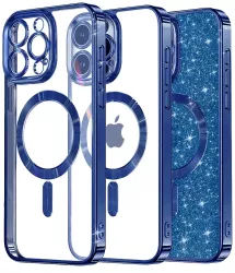 Husa pentru iPhone 16 Pro Max - Techsuit Luxury Glitter MagSafe - Deep Blue 