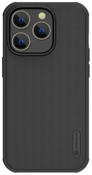 Husa pentru iPhone 16 Pro - Nillkin Super Frosted Shield Pro Logo Cutout - Black 
