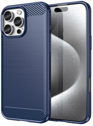 Husa pentru iPhone 16 Pro - Techsuit Carbon Silicone - Blue 