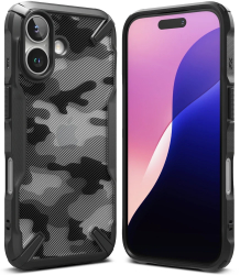 Husa pentru iPhone 16 - Ringke Fusion X Design - Camo Black 