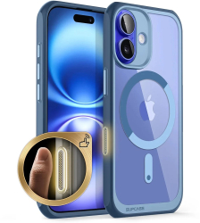 Husa pentru iPhone 16 - Supcase Unicorn Beetle Slim Clear MagSafe - Azure 