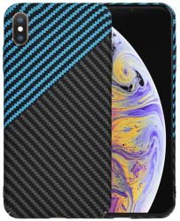 Husa pentru iPhone XS Max - Techsuit Carbonite FiberShell - Blue Pulse 