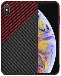 Husa pentru iPhone XS Max - Techsuit Carbonite FiberShell - Red Vortex 