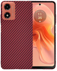 Husa pentru Motorola Moto G04 / Moto G04s / Moto G24 / Moto E14 - Techsuit Carbonite FiberShell - Red 