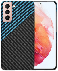 Husa pentru Samsung Galaxy S21 5G - Techsuit Carbonite FiberShell - Blue Pulse 