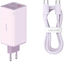 Incarcator 2x USB 2x Type-C 100W + Cablu Type-C 100W 20V 5A 1m - Baseus GaN6 Pro P10162705532-00 - Purple 