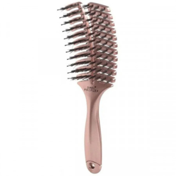 Perie curbata mica cu ventilatie cu peri de mistret si nailon Sibel Pro Flex Rose Gold 