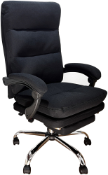 Scaun birou B195 negru din textil confortabil cu suport de picioare 