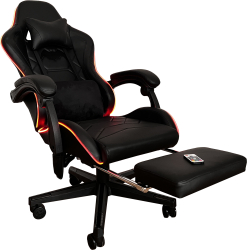 Scaun gaming B216E LUMINI LED cu telecomanda piele ecologica