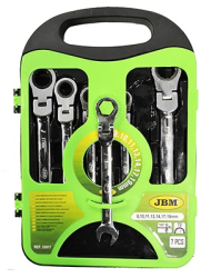 SET DE 7 CHEI COMBINATE CU CLICHET SI CAP ROTATIV JBM 