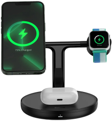 Statie de Incarcare pentru iPhone iWatch AirPods - Baseus Swan WXTE000101 - Black 