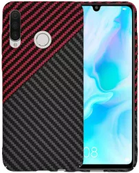 Husa pentru Huawei P30 Lite / P30 Lite New Edition - Techsuit Carbonite FiberShell - Red Vortex