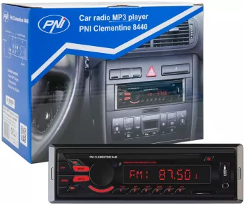 RADIO MP3 PLAYER AUTO PNI CLEMENTINE 8440 4X45W 12V 1 DIN CU SD USB AUX RCA 