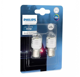 SET 2 BECURI LED EXTERIOR 12V P21 WHITE BA15S ULTINON PRO3000 SI PHILIPS 
