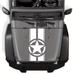 Sticker autoadeziv pentru vehicule Off Road model Army Star dimensiune 90 x 43 cm culoare Alba 