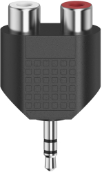 Adaptor Hama audio scurt Mufa stereo de 3 5 mm - 2 x Mufa RCA Negru 