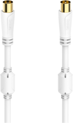 Cablu coaxial Hama 205246 tata-mama 1.5 metri alb 100dB 